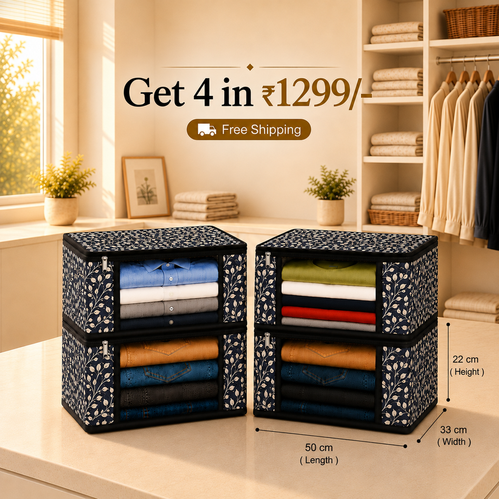 Cloth Storage Box (Pack Of 4)